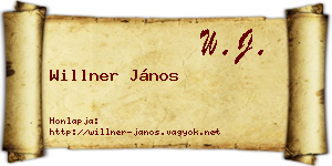 Willner János névjegykártya